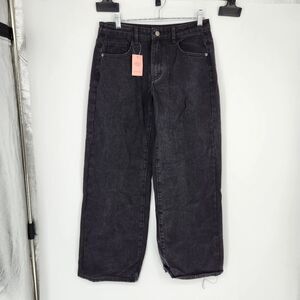 PrettyLittleThing Size 2‎ Black Cotton Blend Straight Leg Denim Jeans NWT